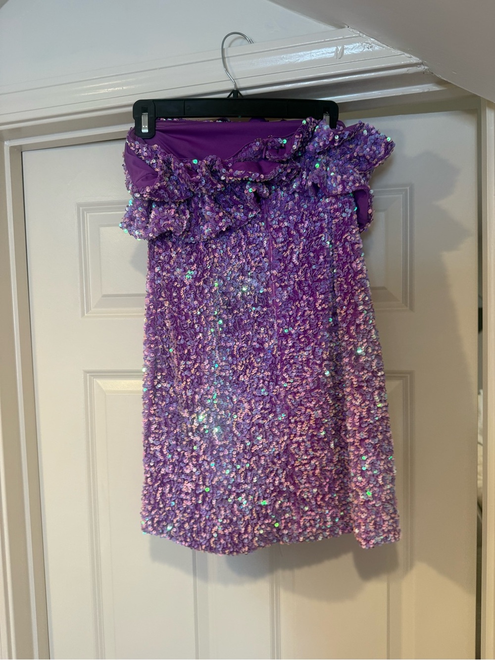 Allison and Kelly Strapless sequin cupcake mini dress purple
